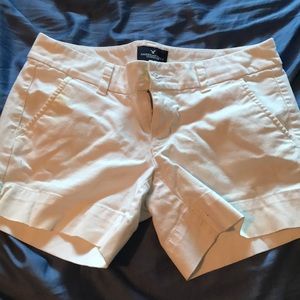 White midi length shorts